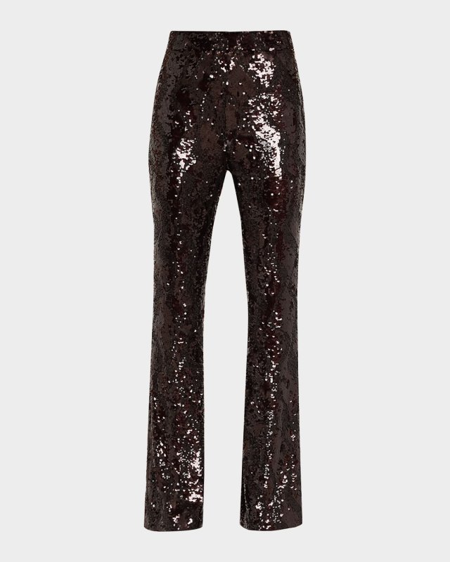 Collier Sequined Skinny Flare Pants